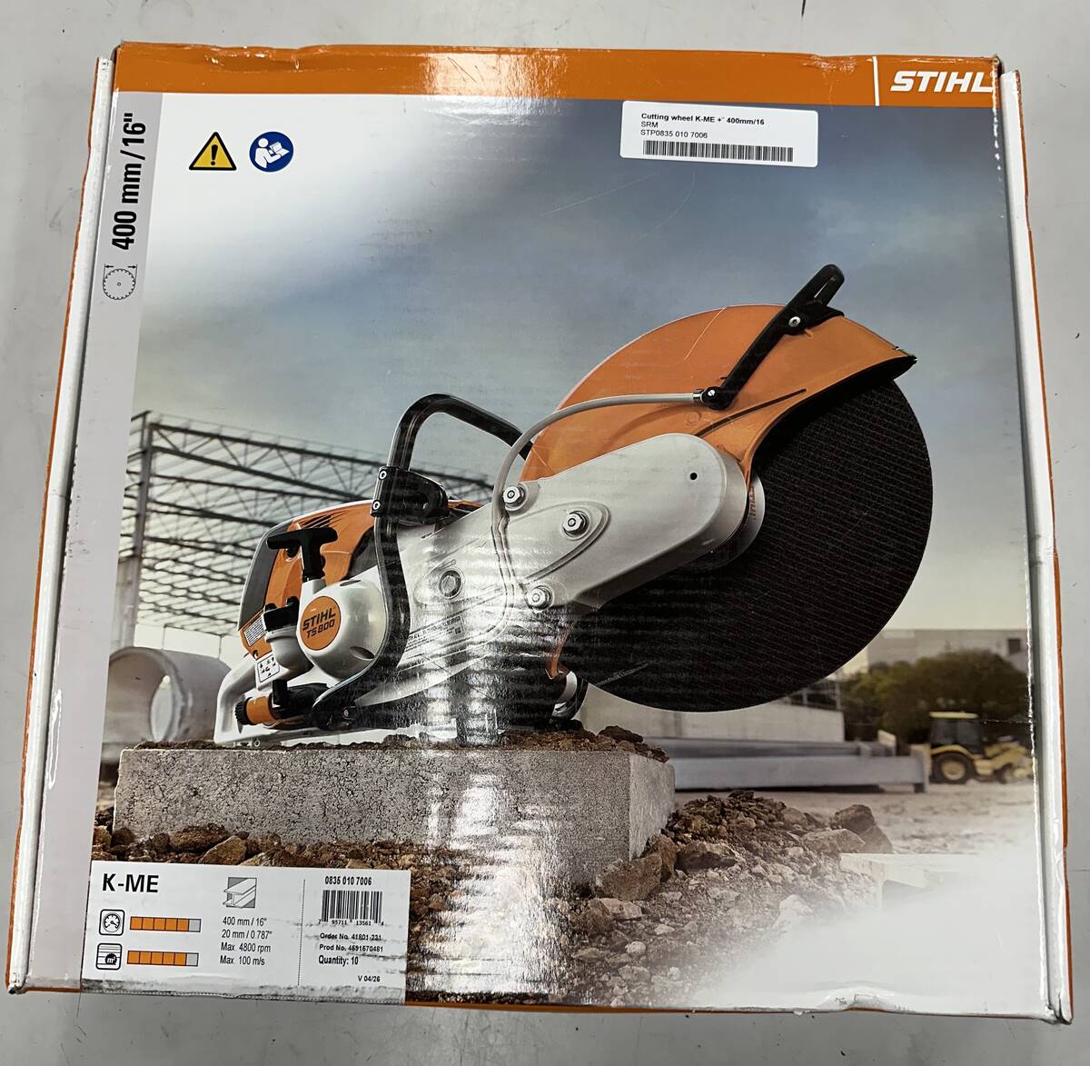 STIHL Abrasive Wheel Steel 400mm16 - id 20mm Box of 10